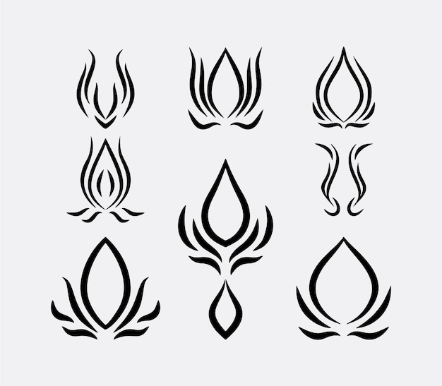 Set of beautiful yoga and spa symbols and logotypes vector