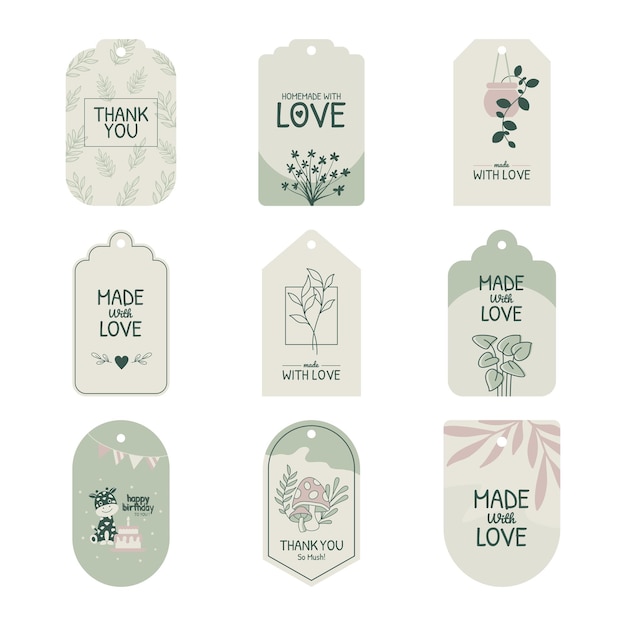 Vector set bedankkaart label hang tag vector