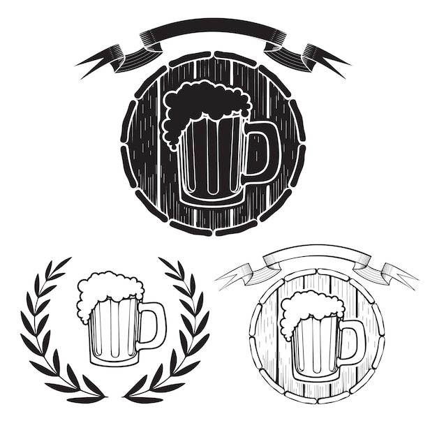 set of the beer label elements