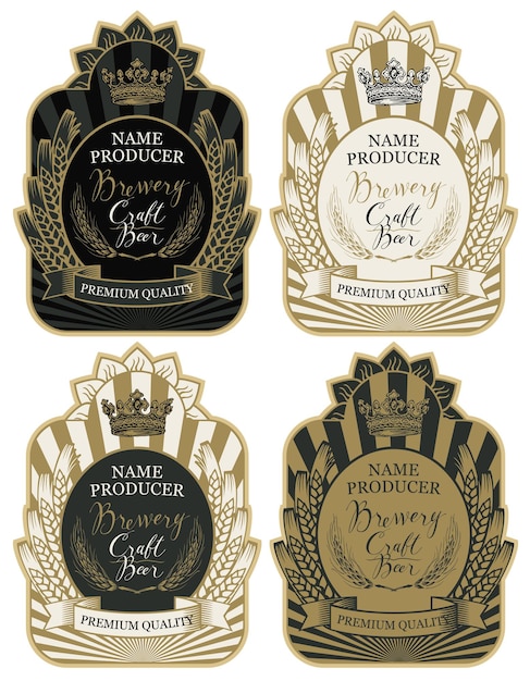 set of beer labels