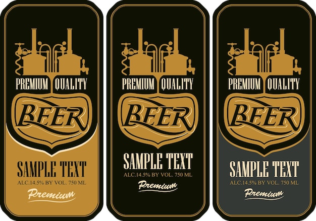Vettore set di etichette di birra