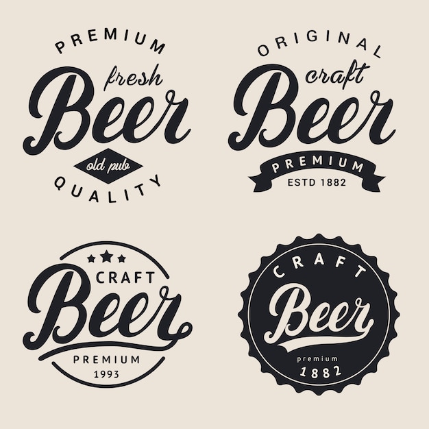 Vector set belettering bier logo.