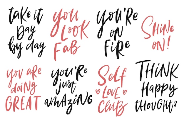 Set belettering inspirerende citaten