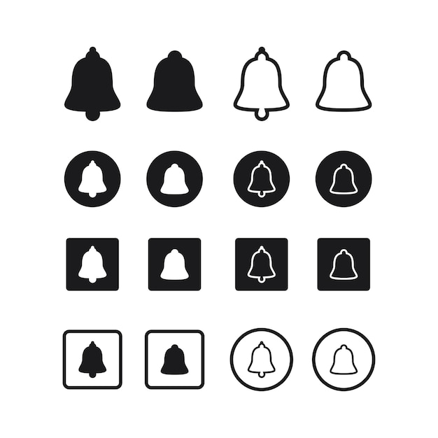 Set bell vector icons Notification vector