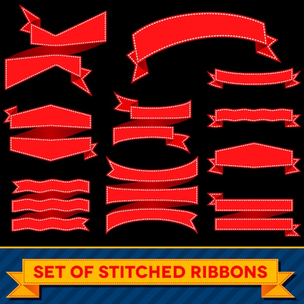 Set of bent ribbons with seam