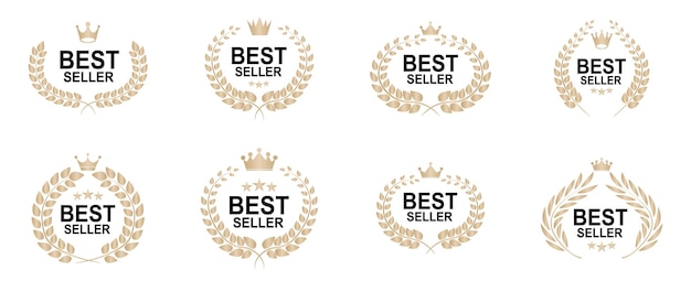 set of best seller signs. vector illustration