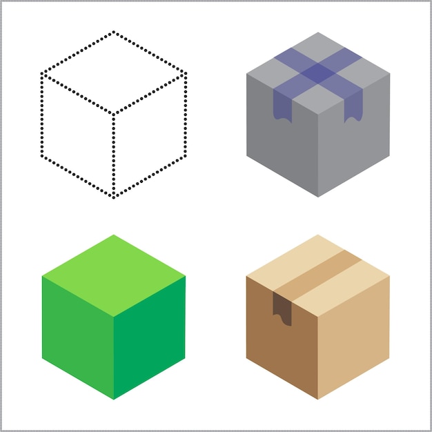 set bezorgdozen postpakket iconen