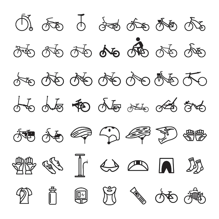 Vector 自転車アイコンのセット