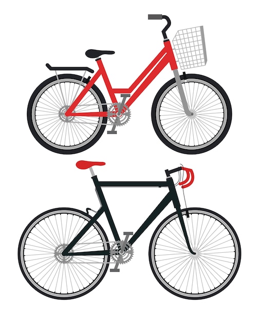 set bicycle styles icons