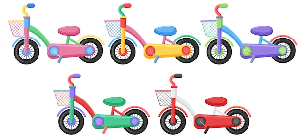 Vector set of bicycle on white background