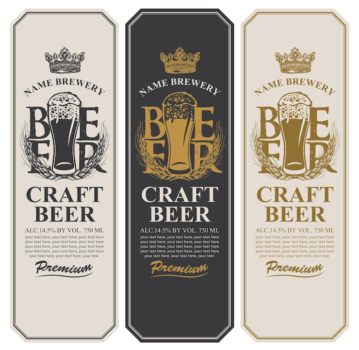 Vector set bieretiketten