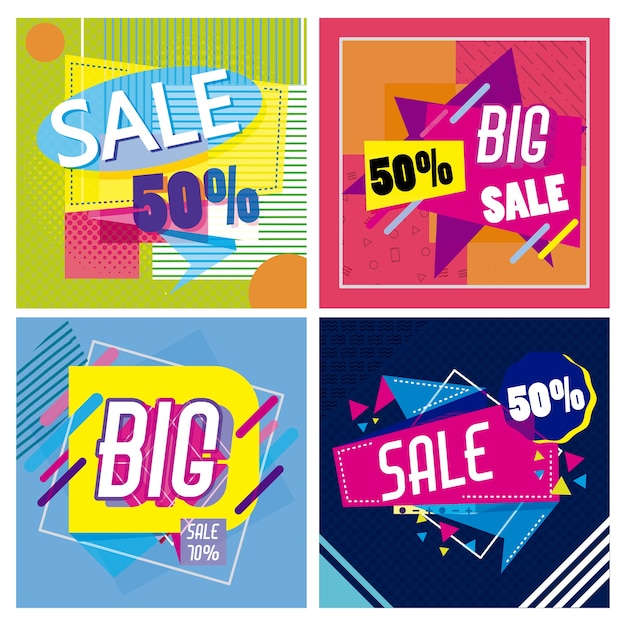 Set of big and mega sale posters