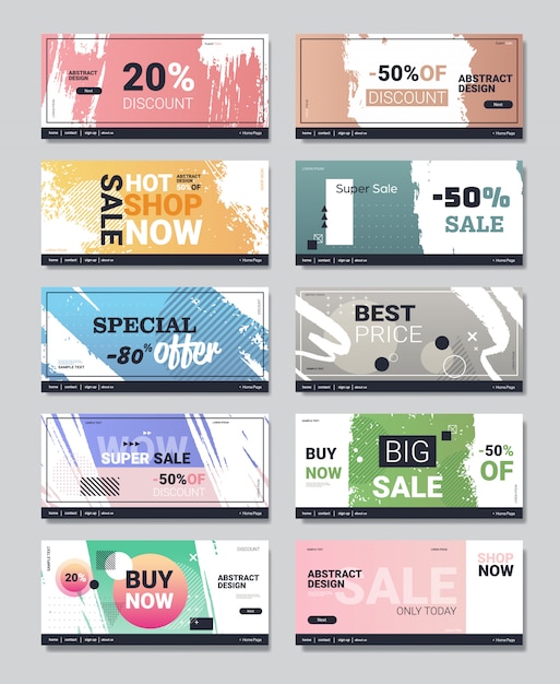 set big sale banners special offer promo campaign advertising layout posters shopping discount concept templates collection vertical copy space