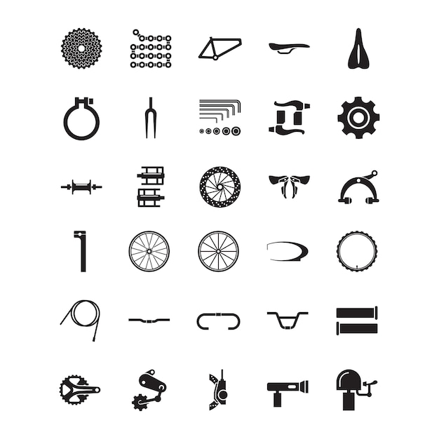 Set of bike part icon