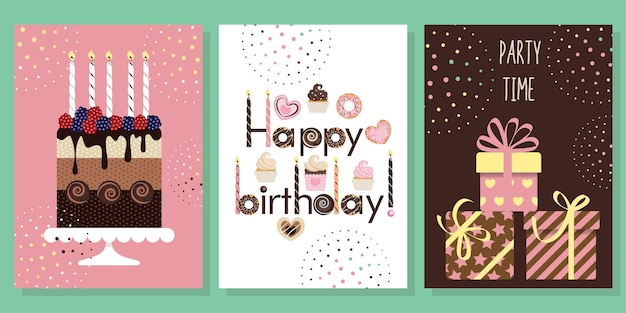 Set of birthday cards