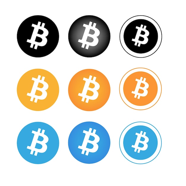 Vector set bitcoin iconen vector eps, cripto