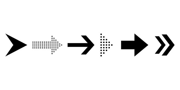 검은색 화살표 아이콘 및 다양한 검은색 화살표 아이콘 세트