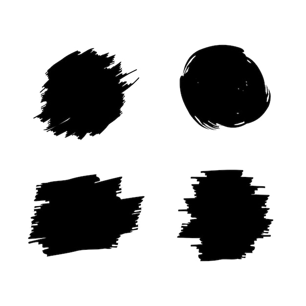 Set of black brush ink