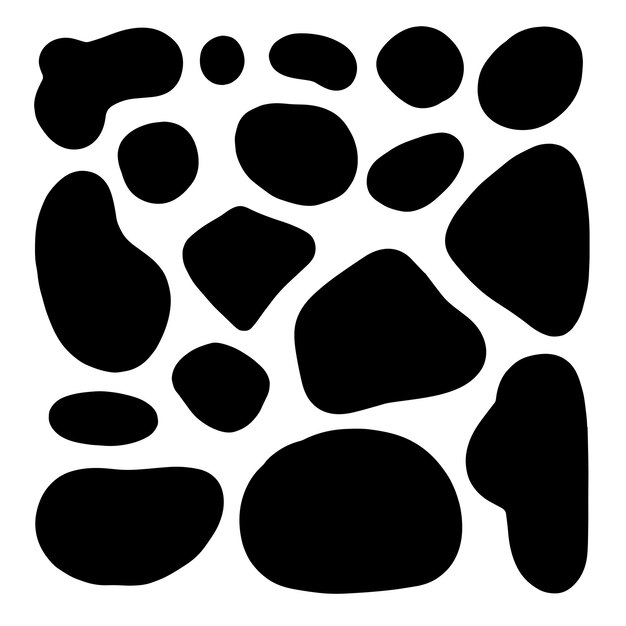 白い背景に隔離された手描きのインクの斑点