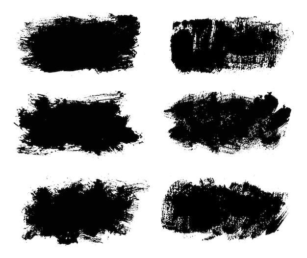 Set of black brush strokes