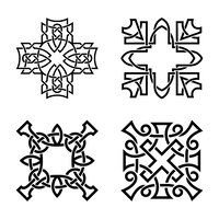Set of black celtic knots