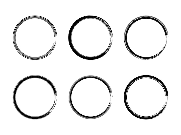 A set of black circles with a white background