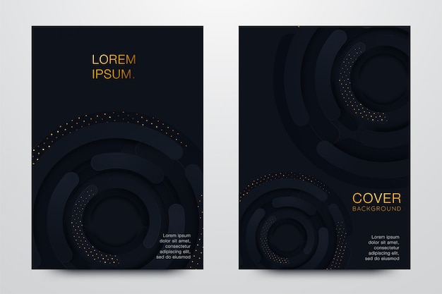 Vector set black cover design illustration