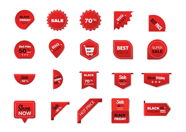 Set black friday badges special offer sale promo marketing holiday shopping