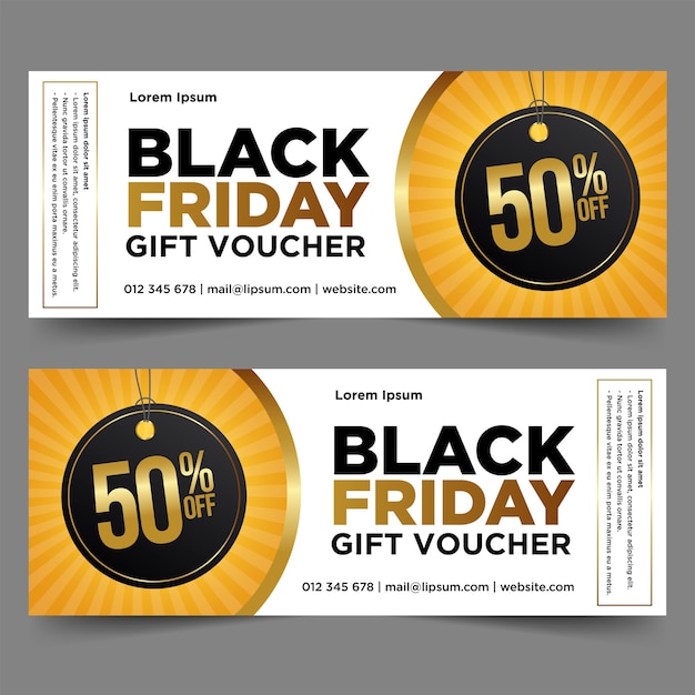 Vector set of black friday gift voucher