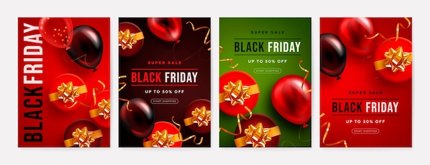 Set of black friday sale banners