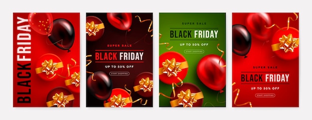 Set di banner di vendita del black friday