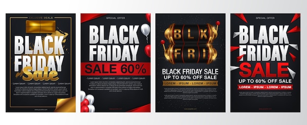 Set black friday sale banners.