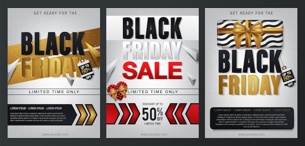 Vector set black friday sale banners