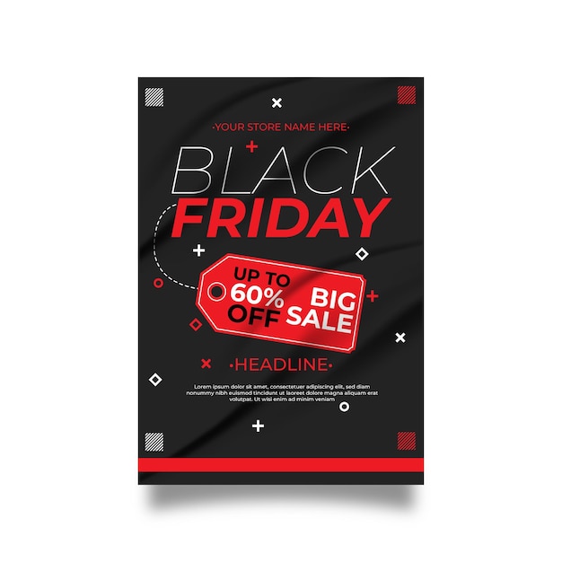 Set of black friday sale flyer template Use for poster newsletter shopping promotion advertisin