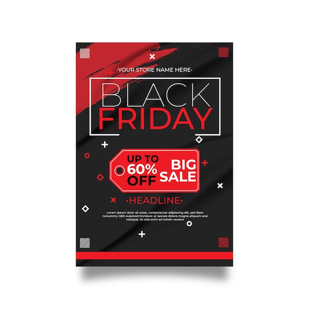 Set of black friday sale flyer template Use for poster newsletter shopping promotion advertising