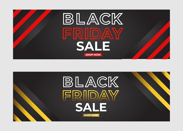 Vector set of black friday sale promotion banners template