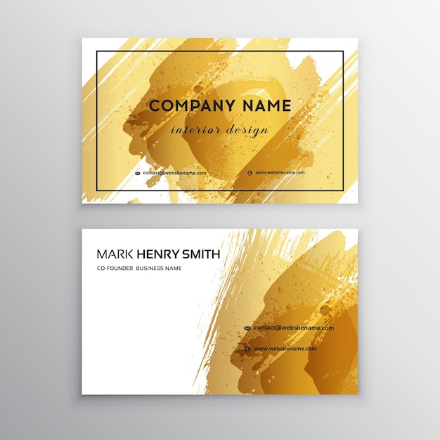 Set of Black and Gold Design Business card Abstract Modern BackgroundsBrush stroke