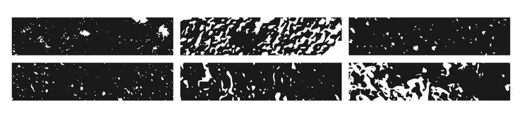 Vector set of black grunge banner