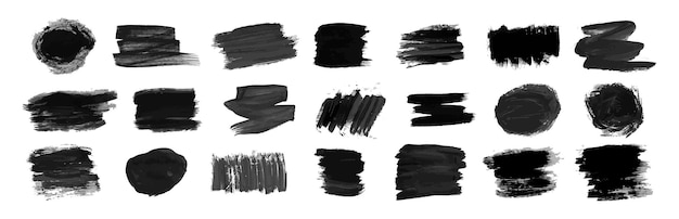 黒い手描きのインクステンのセット
