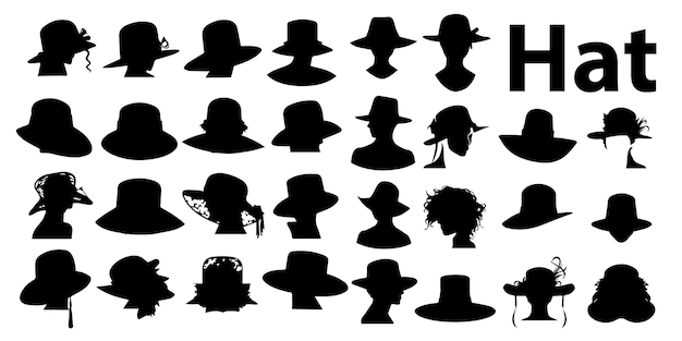 Premium Vector | A set of black hats vector collection