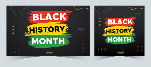 Set Of Black history month celebrated february national black history month african american banner