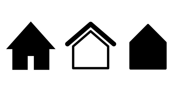 Set of black house icons in different styles Flat style design isolated on white background