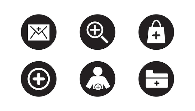 Vector set of black icons for web and mobile applications