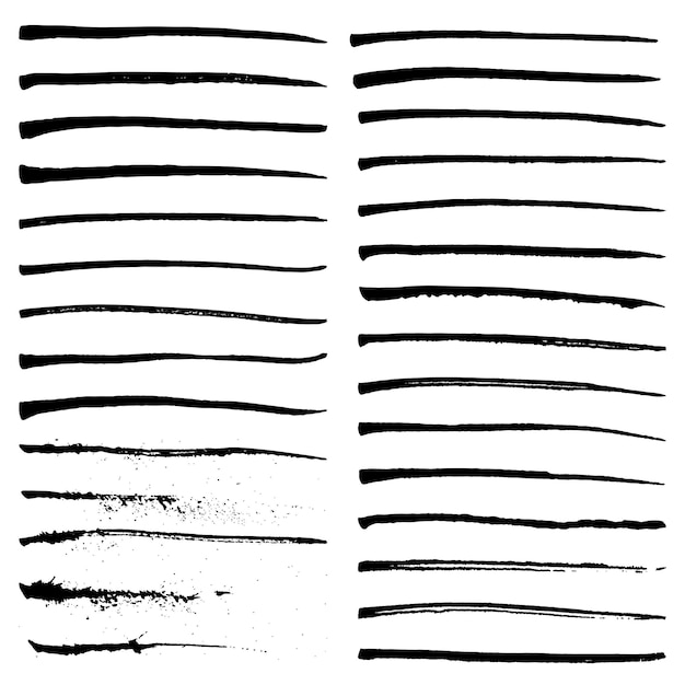 Vector set of black ink strokes, vector illustration