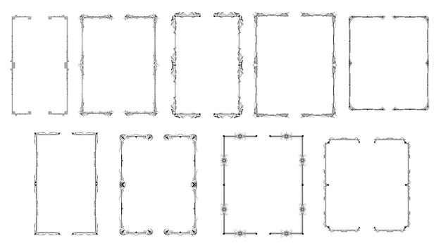 黒のシンプルなライン コレクションを設定します さまざまな落書きかっこかっこかっこ要素 ベクトル図