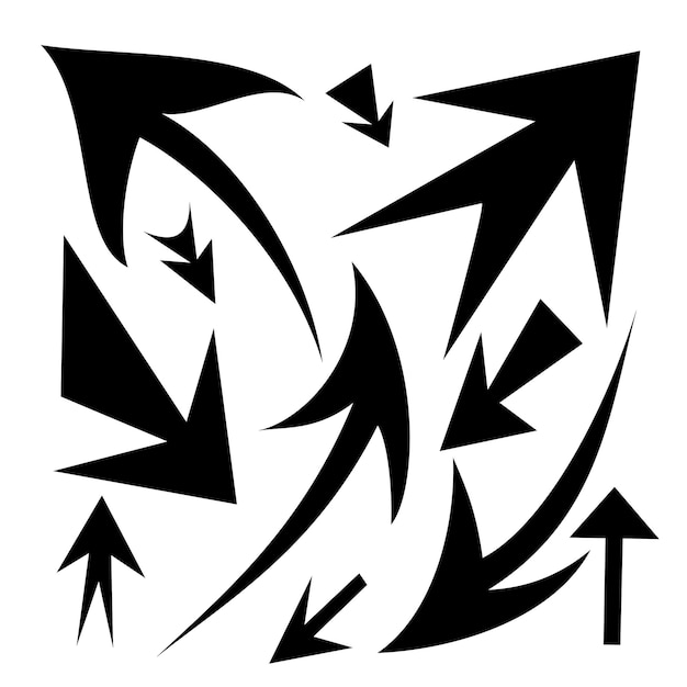 Set of black vector arrowarrow vector illustration and colectionarrows vector icon
