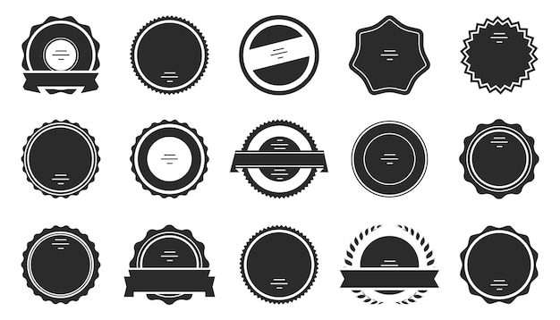 Set of black vintage badge elements Black label badge