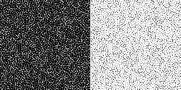 Set of black white dots seamless pattern for textile cloth industry Vector illustration