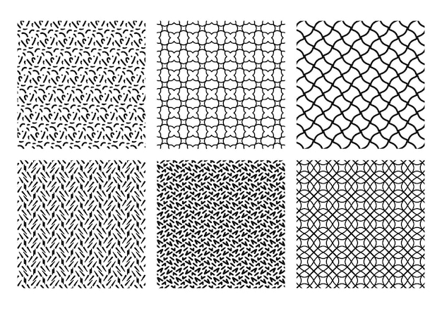 A set of black and white geometric designs.