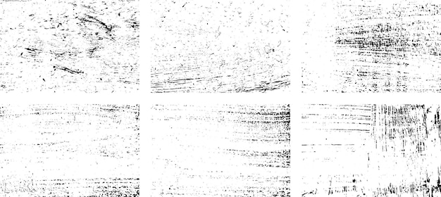 Set of Black and white grunge Distress overlay texture Surface dust and rough dirty wall